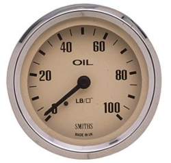 Classic Magnolia Oil Pressure Gauge- 100 psi Mechanical